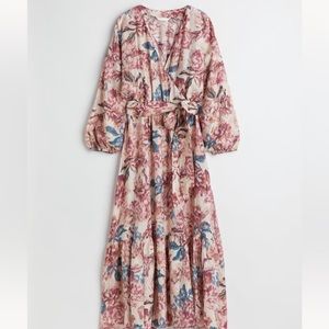 NWT long sleeve wrap dress in floral print